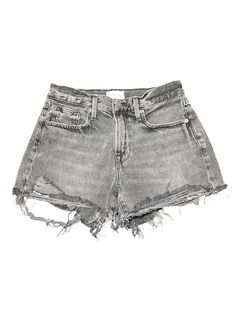 Frame Le Brigette High-Rise Distressed Gray Denim Shorts